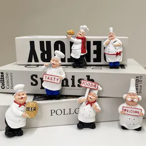 Aimant de Frigo Chef en Résine 3D Figurine de Cuisinier Rigolo Autocollants Magnétiques pour Cuisine Restaurant Décoration Maison
