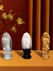 Tre statue della Vergine Maria in oro, argento e bronzo per decorazioni domestiche