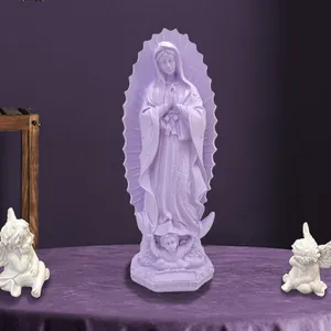 Nostra Signora di Guadalupe Vergine Maria Statua in Resina Figura Religiosa Scultura Ornamento Casa Soggiorno Decor