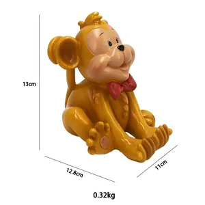 Detailed size dimensions for monkey figurine phone holder showing 13cm height and weight