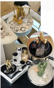 Detail of cactus jewelry tray with gold plating used for ring and earring storage