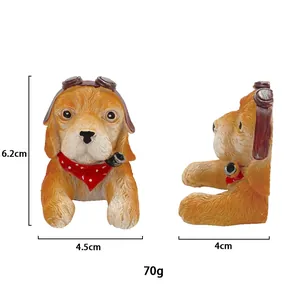 Front and side view of cute puppy wall hook with dimensions 6.2cm height and 4.5cm width