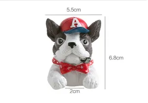 Detailed size specifications of creative French bulldog resin holder hook with dimensions