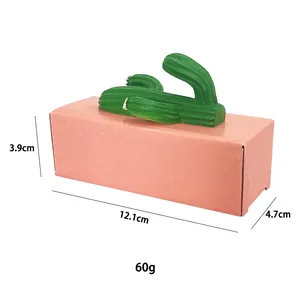 Dimensioni dettagliate del gancio decorativo a cactus in resina con peso 60g e specifiche