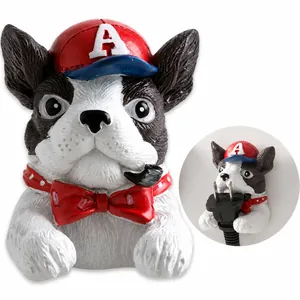 Cartoon Bulldogge Wandhaken für Netzstecker und Kabelsortierung mit spurloser Klebefläche