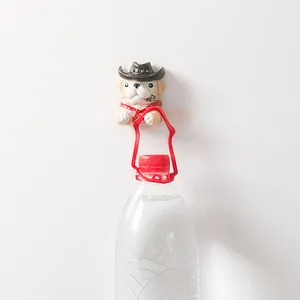 Dog shaped wall hook holding a water bottle to show heavy duty load capacity