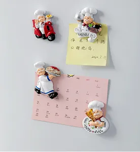 3D-Harz-Kühlschrankmagnete mit Kochfiguren, ideal für Menüs und Küchendekoration
