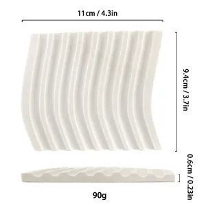 White wavy textured decorative jewelry tray with detailed dimensions and weight specifications