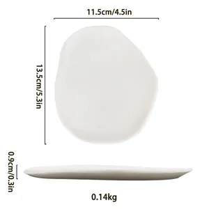 Detail view showing dimensions of a creative irregular resin jewelry display plate