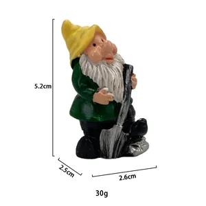 Garden gnome figurine dimensions detail with 5.2cm height and hand-painted resin finish