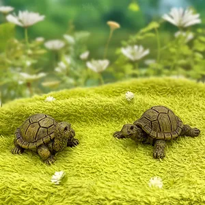 Realistic resin tortoise statues in bronze finish for Nordic style garden decoration