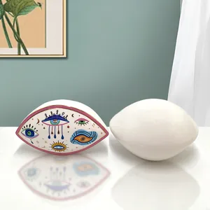 Nordic ceramic Evil Eye trinket tray set with sun and moon gold-rimmed patterns