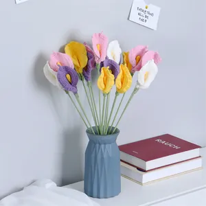 Handmade crochet calla lily bouquet in various colors for home and office decoration
