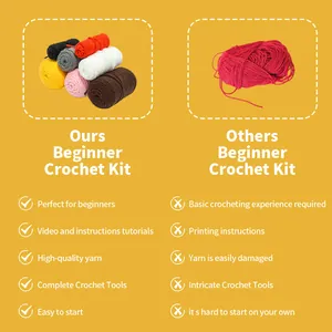 Kit de ganchillo para principiantes con hilos de colores y herramientas completas