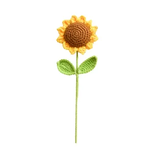 Bouquet di girasoli fatti a mano all'uncinetto in lana gialla, regalo per insegnanti