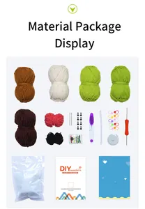 Complete DIY crochet kit for cactus plants including colorful yarn and tools