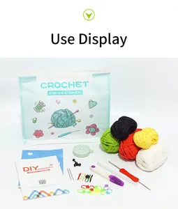 Complete DIY-haakset voor beginners inclusief garen, gereedschap en opbergtas