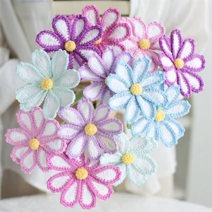 Handmade crochet bouquet with colorful cosmos flowers for home decor and gifting