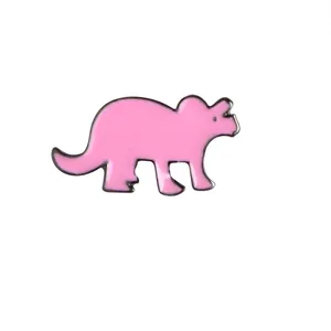Broche en émail dinosaure rose mignon en alliage pour vêtements et sacs
