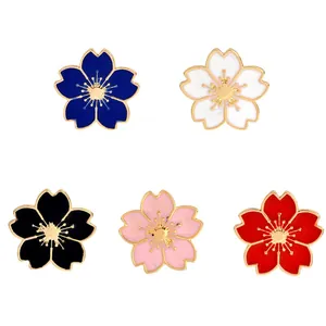 Schattige Emaille Kersenbloesem Brooch Pin Japanse Sakura Bloem Pin Voor Vrouwen Kleding Tas Decoratie Legering Badge Sieraden Geschenk