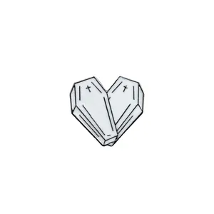 Gothic Heart Coffin Enamel Pin Alloy Coffin Shape Brooch With Cross Pattern Dark Style Clothing Accessory For Unisex