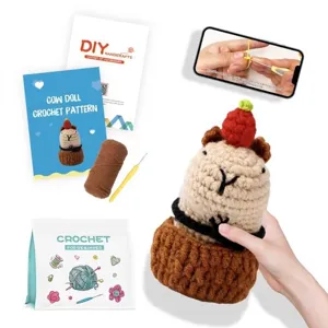 Charitomeno Kit Velonas Capybara Gia Archearious Cheiropoiiti Koukla Zoon Malli Plektikou Velonaki DIY
