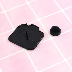 Cartoon suitcase enamel pin back view with sharp pin and black rubber clutch back