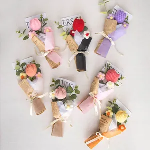 Handmade crochet tulip bouquet gift set with assorted colors and elegant wrapping