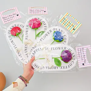 Handmade crochet rose bouquet set in four colors with decorative gift packaging