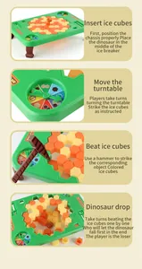 Detailed four-step guide for setting up and playing the dinosaur ice breaking puzzle game