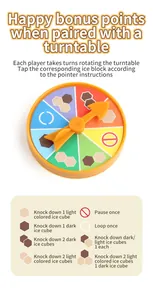 Instructional game spinner for dinosaur ice breaking tabletop puzzle showing game rules