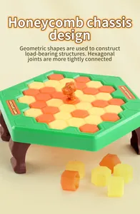 Detail of dinosaur ice breaking game featuring hexagonal honeycomb support structure