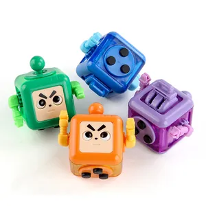 Cubi robot antistress in vivaci colori arancione, verde, blu e viola per il relax manuale