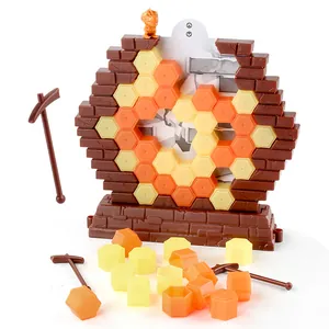 Ice-breaking dinosaur table game set with orange dinosaur and plastic hammers for kids