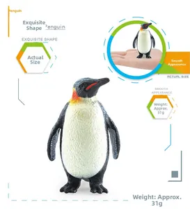 Realistic penguin animal figure with detailed feather texture and scale comparison