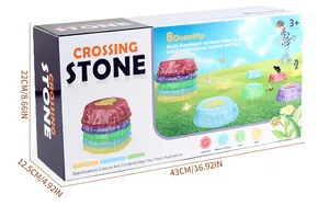 Packaging box for children's rainbow crossing stones showing dimensions 43x22x12.5cm
