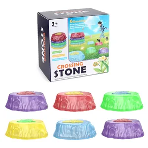 Rainbow crossing stones for kids balance training set with packaging and 6 colorful blocks