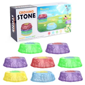 Set of 8 colorful rainbow stepping stones for kids balance and coordination training
