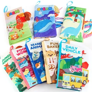 Libro Di Stoffa Per Bambini Sensoriale Coda Animale 3D Lavabile Resistente Allo Strappo Educazione Precoce Montessori Per Neonato