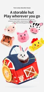 Set casetta degli animali in peluche portatile con 6 morbidi animali per lo sviluppo sensoriale