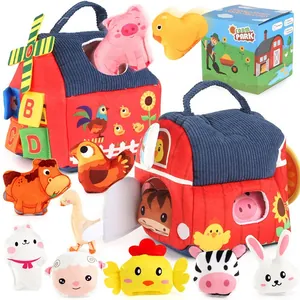 Giocattoli Di Peluche Fattoria Degli Animali Educazione Precoce Con Cognizione Alfabeto Numeri Carta Frusciante Sensoriale Neonati