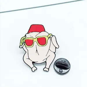 Turkey badge brooch with red fez and glasses inspired by Friends TV show