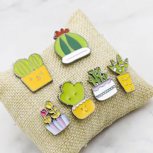 Lot de 6 pins émaillés cactus et succulentes mignons avec plantes vertes et motifs floraux