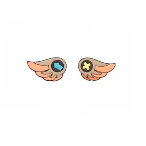Cute cartoon wing-shaped enamel pins in colorful pairs for couple jackets and accessories
