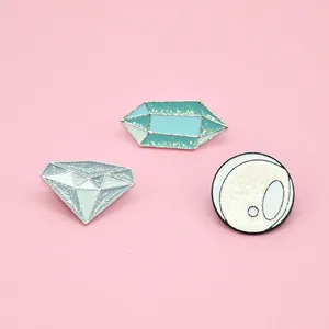 Cartoon Enamel Pin Glitter Geometric Diamond Round Badge Alloy Brooch For Women Backpack Denim Clothes Accessories