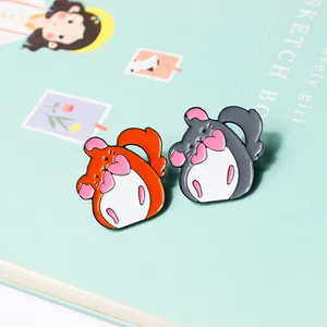 Mignonne Épingle en Émail Hamster Badge Animal en Alliage Avec Cœur pour Décoration de Vêtements Sac Bijoux de Mode Cadeau