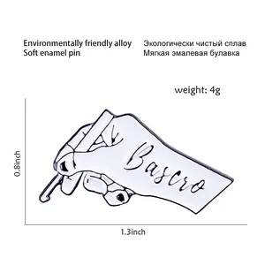 Cartoon hand gesture enamel brooch pin made of eco-friendly alloy for clothing accessories