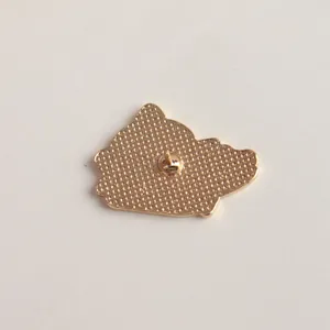 Creative cartoon cat badge pin with golden metal back texture and secure needle pin