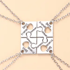 Legierung Versilbert Herz Puzzle Anhänger Halskette Für Beste Freunde Forever BFF Freundschaftsschmuck Geschenk Damen Teenager