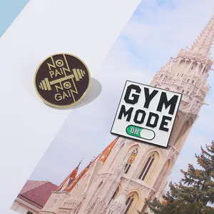 Motivational Gym Mode Enamel Pins Fitness No Pain No Gain Brooches Zinc Alloy Sports Badges For Backpack Hat Jacket Clothes Accessories